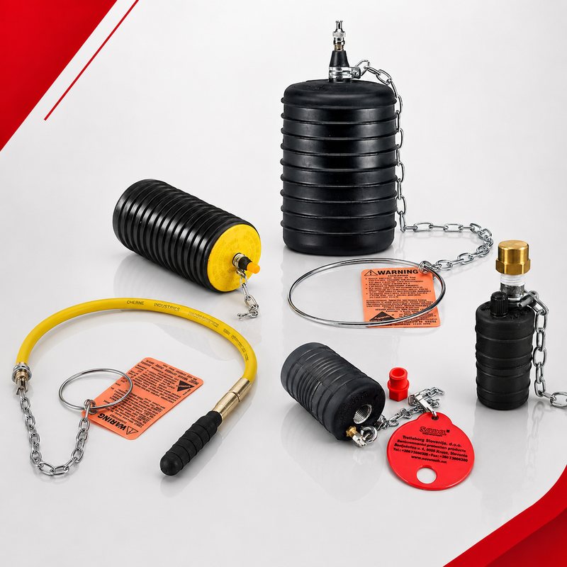 Obturador neumático pequeño hasta 150 mm para taponar tuberías | Suministros Pantera